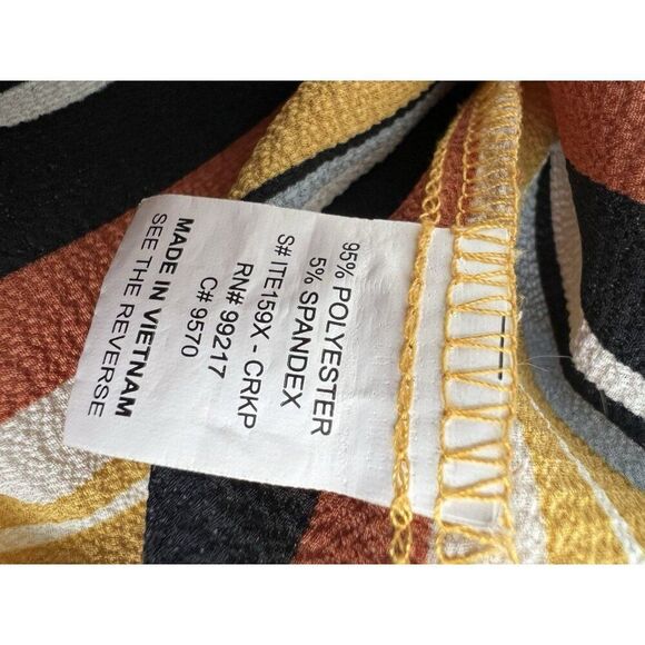 Moa Moa Vintage Striped Textured Multicolored Long Sleeve Button Up Blouse 3X - Picture 9 of 13